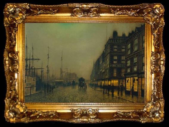 framed  Atkinson Grimshaw Liverpool Quay by Moonlight, ta009-2